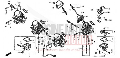 CARBURATEUR (PIECES CONSTITUTIVES) CB600FX de 1999